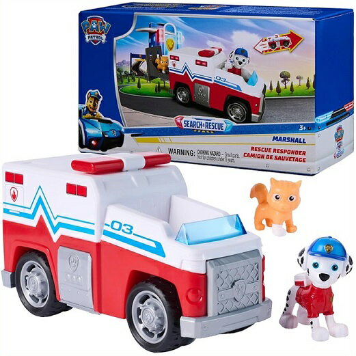 Rakuten - 【Paw Patrol パウパトロール】 サーチ＆レスキュー マーシャル レスキュー救助車 車両＆フィギュア2体セット/ビークル/おもちゃ/フィギュア/ミニカー/クリスマス/誕生日/アクションフィギュア