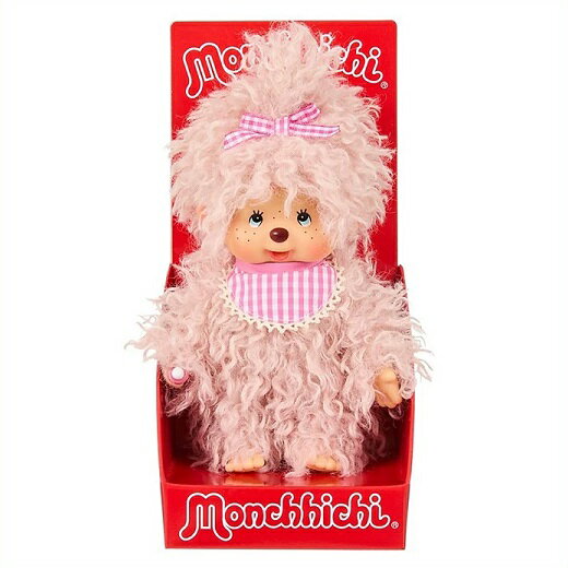【MONCHHICHI】 モンチッチ ロングボア くすみピンク ぬいぐるみ 20cm/ふわふわピンク/セキグチ/おもちゃ/プレゼント/もんちっち