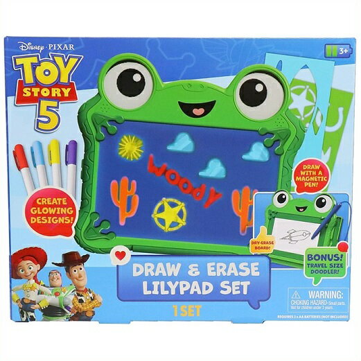 [Disney Pixar 디즈니 & 픽사] Toy Story5 토이 스토리 5 릴리 패드 세트 이레이저 글로보드 & 여행용 자석 펜 보드/피겨/개구리
