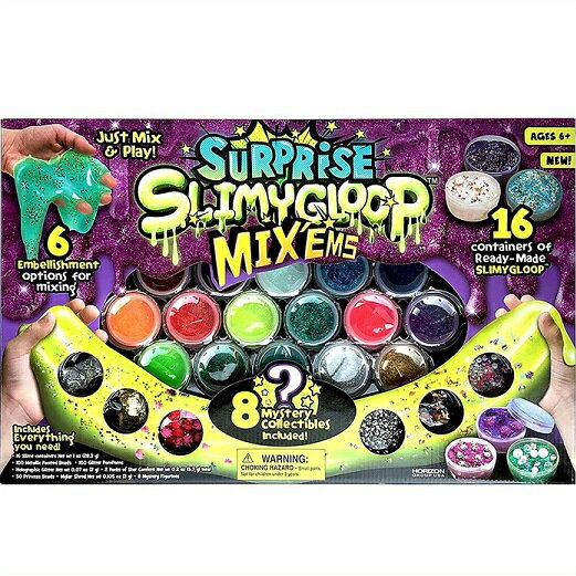 サプライズ スライミー グループ スライム 16種類と6種類の装飾品 ミステリートイ8種類のセットのサムネイル