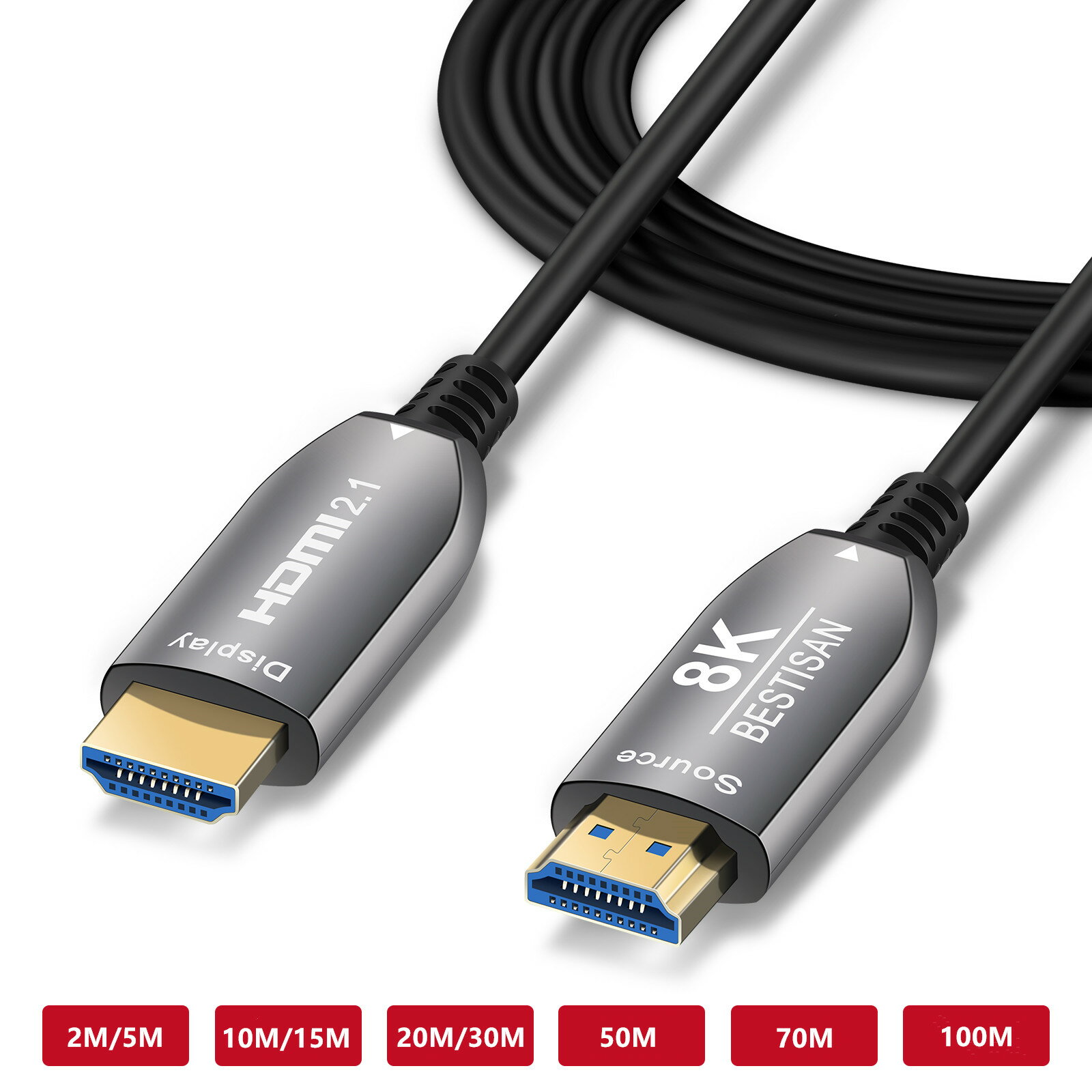 楽天オールジャパン企画「期間限定ポイント10倍」光ファイバー HDMI 8K AOC BESTISAN HDMI ARCケーブル 2m~100m HDMIARC 光ファイバーHDMIケーブル 光hdmiケーブル 光ファイバー 超高速伝送 48Gbps @60Hz/4K@120Hz/ダイナミッHDR/eARC/VRR/ALLM/HDCP2.3/YUV4:4:4/21:9画面比率映像/ドルビービジョン