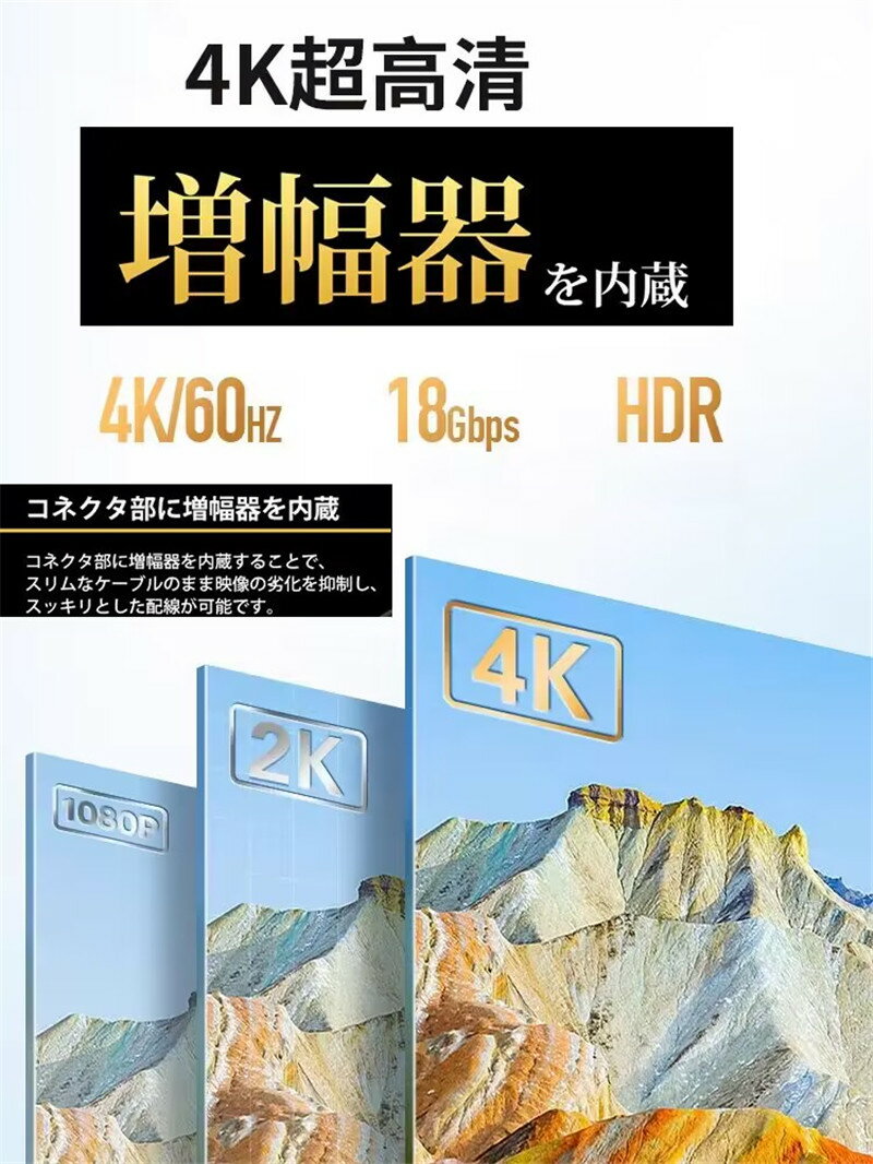 増幅器 内蔵 HDMIケーブル ウルトラスリム...の紹介画像3