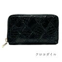【ネコポス送料無料】クロコダイル ミニ 財布 コインケース 黒 ブラック マット 加工 小銭入れ ウォレット ラウンドファスナー レザー 革 本革 ワニ革 鰐革 革財布 縁起 金運 軽量 コンパクト メンズ レディース 男性 女性 紳士 婦人 父 母 男女兼用 ギフト プレゼント(4)