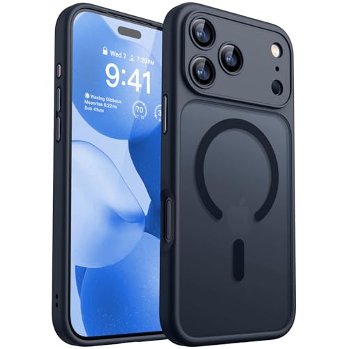 Rakuten - CANSHN iPhone 17 Pro 用 ケース Magsafe対応 カメラ全面保護 耐衝撃 黄ばみなし マグネット搭載 半透明マット あいふぉん 17 Pro 用 ケース- ブラック