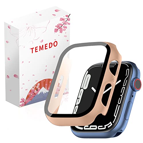 2022改良ケース TEMEDO Apple Watch 用ケース 45mm 44mm 41mm 40mm 対応 Apple Watch 保護ケース 全面保護 二重構造 対応 Apple Watch フィルム 日本旭硝子材 PCフレーム Apple