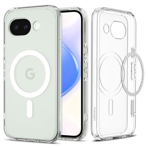 Rakuten - Spigen Made for Google 公式認定 Pixel 10a ケース MagSafe対応 米軍MIL規格 透明 ストラップホール 耐衝撃 ウルトラ ハイブリッド マグフィット (クリア ホワイト) ACS11276