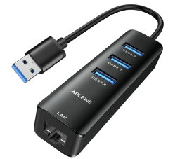 USB LAN 変換アダプター、ABLEWE 有線LANアダプター10/100/1000Mbps RJ45 ギガビット、USB3.0*3拡張 5Gbps高速データ 転送 Windows10/8.1/Mac/Linux/Surface Pro/Chro