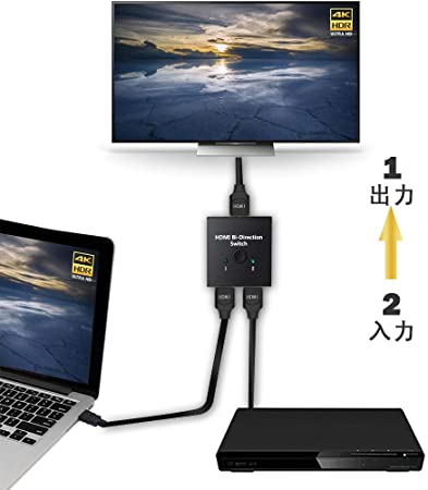 4K安定版 HDMI 切替器 4K 60HZ hdmi Ver2.0 セレクター 1入力2出力/2入力1出力 双...