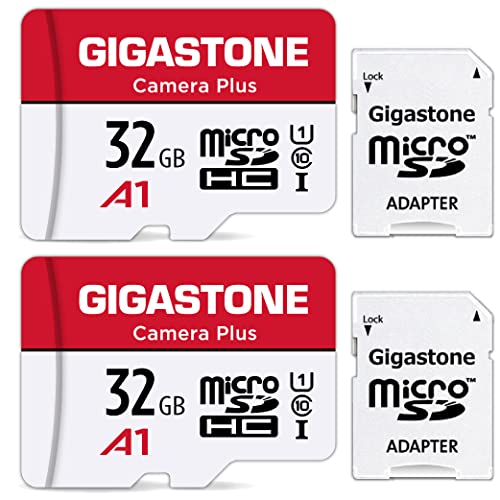 Gigastone マイクロsdカード 32gb 2個セット, microsd 32gb 2-Pack, マイクロsdカード 90MB/s 高速 Full HD動画, 2 SDアダプタ付 2 ミニ収納ケース付, Micro SDHC U1 C10