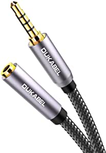 DuKabel イヤホン延長ケーブル1.2M ヘッドホン 延長コード 4極 3.5mmステレオミニプラグメスーオス端子 AUXオーディオ延長ケーブル iPhone Android スピーカー 車