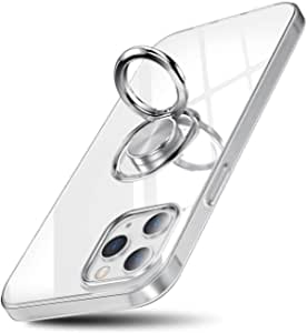 OURJOY iPhone12 Pro ケース リング付き iPhone 12 対応 6.1インチ スマホケース アイフォン 12pro ケース クリア TPU ストラップホール付き 車載ホルダー 一体型 耐衝撃 iPhone12カバー &#8226; クリア