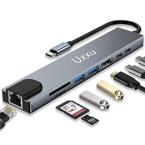 2023Uxxu@\ USB C nu 8-in-1 Type C hbLOXe[V 4K@30HZΉHDMI 100Mbps C[Tlbg PD100W type-C*2 }[d USB3.0|[g*2+SDTFJ[h Xbg