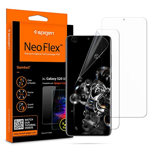 乐天商城 - Spigen NeoFlex フィルム Galaxy S20 Ultra 用 全面保護 TPU素材 ギャラクシー S20 Ultra 用 貼り直しが可能 フルカバー 2枚入