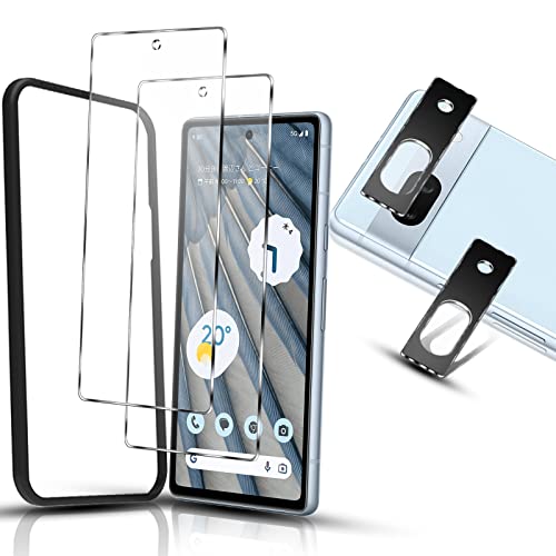 Rakuten - Google Pixel 7a ガラスフィルム 2枚 Google Pixel7a カメラフィルム 2枚 全面保護 硬度9H キズ防止 ガイド枠付き/ケースに干渉しない 高透過率 飛散防止 自动吸着 気泡/指紋防止 ケース対応 グーグルピクセル7a