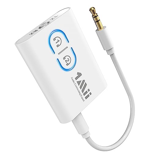 1Mii Bluetooth トランスミッター レシーバー 一台二役 ブルートゥース 低遅延Bluetooth5.3 送信機 受信機 2台同時接続 aptX Adaptive/aptX LL/aptX HD/AAC/AUX対応 イヤホンジャック 3.5