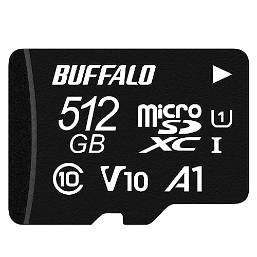 バッファロー microSD 512GB 100MB/s UHS-1 U1 microSDXC Nintendo Switch/ドライブレコーダー 対応 V10 A1 IPX7 Full HD RMSD-512U11HA/N