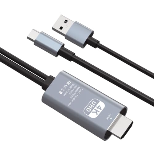 充電しながら投影 USB C HDMIケーブル 4K@60Hz hdmi スマホ 変換ケーブル ipadテレビ接続ケーブル Type C HDMI変換アダプター USB-A給電可 安定動作保証 MacBook/Pro/Air シリーズ/Galaxy