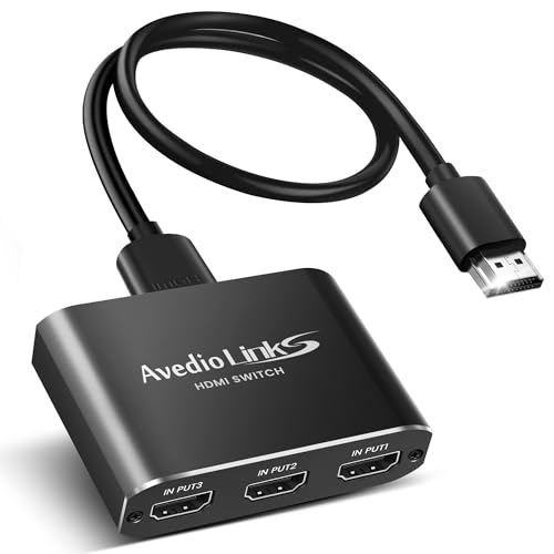 avedio links HDMI 切替器 4K 60Hz アルミニウム合金製 HDMI セレクター3入力1出力HDMI スイッチャー3ポートHDMI ハブ 拡張 パソコン/DVDプレーヤー/Nintendo Switch/Fire TV Stick/