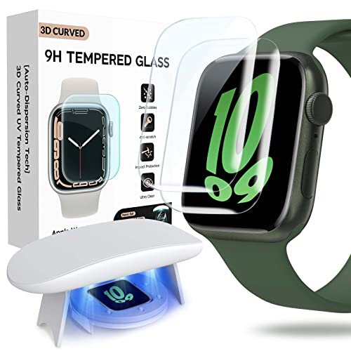 Flokinice Apple Watch Series 9/8/7用フィルム - 41mm 3D 曲面ガラスフィルム 傷を修理する 高透過率 耐指紋 飛散防止 気泡なし強化ガラス Apple Watch液晶保護フィルム 41mm 2枚入り Flokinice Apple Watch Series 9/8/7用フィルム - 41mm 3D 曲面ガラスフィルム 傷を修理する 高透過率 耐指紋 飛散防止 気泡なし強化ガラス Apple Watch液晶保護フィルム 41mm 2枚入り