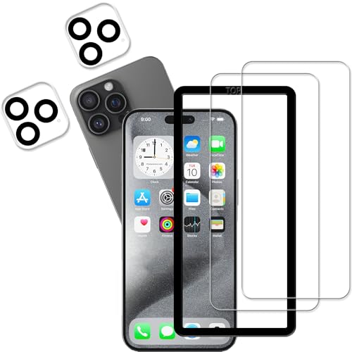 乐天商城 - 2+2枚セット ガイド枠付き KPNS 日本素材製 強化ガラス iPhone16 Pro Max 用 ガラスフィルム カメラフィルム カバー 保護フィルム