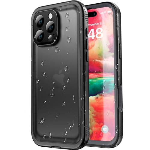SPORTLINK iPhone 16 Pro Max 用 防水ケース iPhone 16 Pro Max 用 耐衝撃 ケース 完全防水 IP68防水等級 防雪 防塵 耐衝撃 360 全面保護 QI充電 フェイスID 認証対応 操作便利 超薄型 ストラ