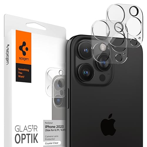 Rakuten - Spigen iPhone 16 Pro/iPhone 16 Pro Max カメラ保護フィルム 9H硬度強化ガラス クリスタル クリア iPhone16Pro/16ProMax/15Pro/15ProMax/14Pro/14ProMax対応 カメラプ
