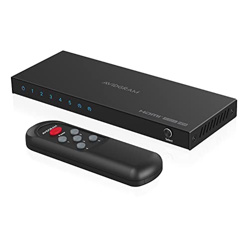 HDMI 切替器 4K 60Hz, AVIDGRAM HDMI 2.0 セレクター 5入力1出力, HDMI切り替え 5ポート HDMI スイッチャー IRリモコン付き HDCP 2.2 HDR10 3D 18Gbps for Xbox PS4 HDT HDMI 切替器 4K 60Hz, AVIDGRAM HDMI 2.0 セレクター 5入力1出力, HDMI切り替え 5ポート HDMI スイッチャー IRリモコン付き HDCP 2.2 HDR10 3D 18Gbps for Xbox PS4 HDT
