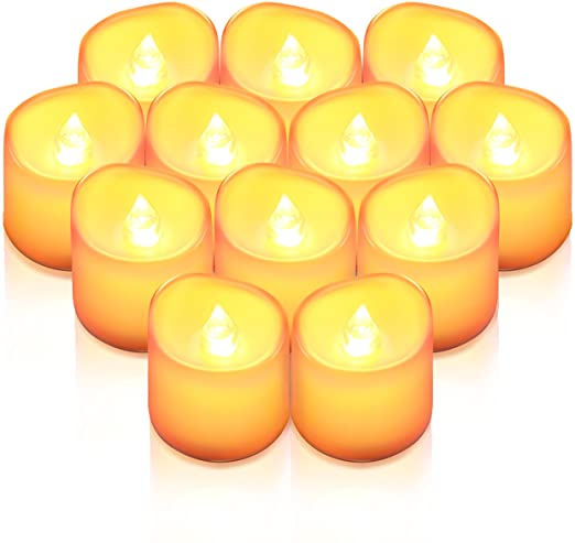 AMIR LED キャンドルライト LEDキャンドル ろうそく 癒しの灯り 揺らぐ炎 リアル感 火を使わない 安全 省エネ 長持ち 便利 おしゃれ クリスマス 結婚式 誕生日 室内 室外飾り インテリアライト (12個セット)