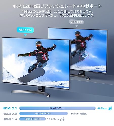 8K@60Hz avedio links HDMI切替器/分配器 4K 120Hz 3入力1出力 アルミ合金製 電源...