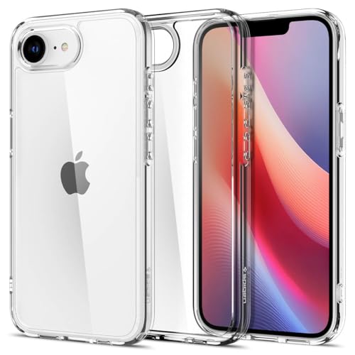 Spigen iPhone 16e ケース iPhone SE4 ケース クリア 透明 ストラップホール 米軍MIL規格 バンパー 耐衝撃 ウルトラ ハイブリッド ACS09160 (クリスタル クリア)のサムネイル