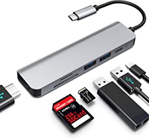 USB ハブ 6-in-1 USB C ハブ 4K HDMI出力 100W PD急速充電 USB ハブ type-c USB2.0 USB3.0両方対応 USB hub TFカード SDカードリーダー 高速データ転送 USB ハブ 3.0 USBポート