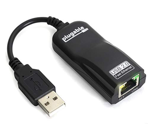 Plugable USB 2.0 高速イーサネット アダプター 有線 LAN 10/100 Windows、Linux、Chrome OS 互換 ASIX AX88772 チップ使用