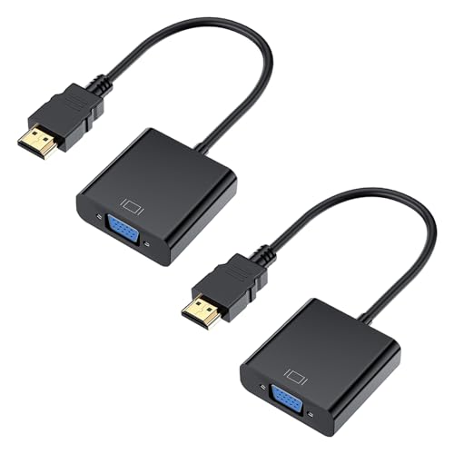 HDMI VGA 変換 アダプター 2個 HDMI to VGA D-SUB 15ピン 変換 ケーブル オス メス 変換 コネクター 1080P 60Hz ノートパソコン/デスクトップパソコン/プロジェクタ/ディスプレイ/TV/DVD/HDTVなどに対 HDMI VGA 変換 アダプター 2個 HDMI to VGA D-SUB 15ピン 変換 ケーブル オス メス 変換 コネクター 1080P 60Hz ノートパソコン/デスクトップパソコン/プロジェクタ/ディスプレイ/TV/DVD/HDTVなどに対
