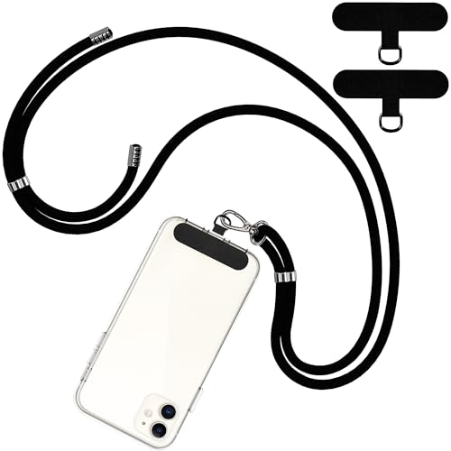 COCASES スマホ ストラップ スマホショルダー 携帯ストラップ 最長67 長さ調整可能 首掛け 斜め掛け ネックストラップ 紛失防止 落下防止 軽量 耐久性強化版 携帯/鍵/カメラに対応 (ブラック 1本)