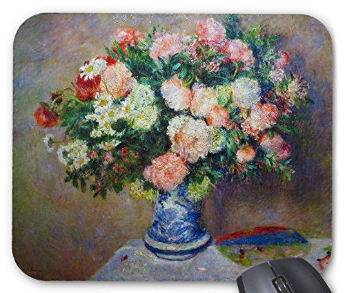 ルワール『 菊の花束と日本の団扇 』のマウスパッド：フォトパッド （世界の名画シリーズ）