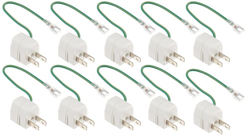 サプライ(Sanwa Supply) 3P→2P変換アダプタ 10個セット 端子絶縁カバー付き TAP-AD1
