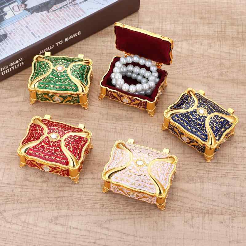 ジュエリーボックス ヨーロッパ風 レトロ 合金 宝石箱 ジュエリーケース アクセサリーケース 小物入れ 卓上 収納ボックス 置物 インテリア オブジェ 高級感