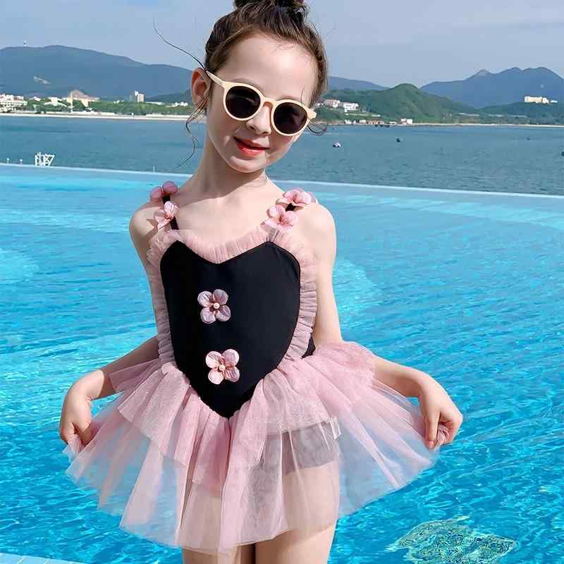 樂天商城 - 水着 キッズ 女の子 かわいい プリンセス風 花柄 チュールスカート ワンピースタイプ 夏 海 ビーチ プール リゾート 水遊び ポリエステル