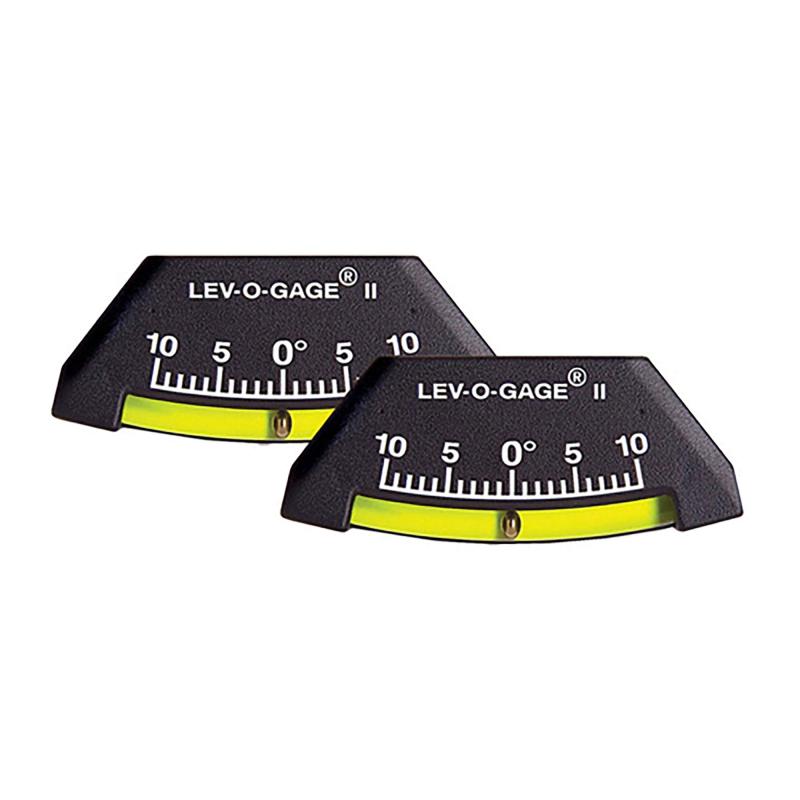 306-R LEV-O-GAGE II 傾斜計 - 水平器2個セット | RV、キャンピングカー、トレーラー用水平器 レギュラー傾斜の把握に最適 - モニターは-10～10度まで表示します。特殊なダンピング液内で真鍮製ボールが動き、スムーズかつ正確に読み取ることができます。RV、キャンピングカー、トラベルトレーラー、トレーラー、トラクター、トラック、自動車、ボートなど、傾きが生じる乗り物に必須のアクセサリの1つです。読み取りやすいディスプレイ - 鮮やかなサターンイエローのチューブアセンブリに、インジケーターとして真鍮製のボールを仕込んであるため、従来のバブル式水平器よりも見やすくなっています。刻みを入れて手作業で塗った数字により、機能的で見やすい表示です。飛散防止設計 - 傾斜計のチューブアセンブリは、耐久性の高い共重合「フレックスチューブ」製です。RVの内側にも外側にも取り付けられます。3M VHBテープ付きマウント - 背面に3M VHB (Very-High Bond)粘着テープが付いているので貼り付けて簡単に設置できます。また、ネジ止め用のガイド穴が2つ付いています。レベリングブロックと組み合わせれば、キャンピングトレーラーの完全な水平器システムが実現します。米国製 - 丈夫で高品質な素材製です。Lev-o-gage傾斜計は長期間使えます。