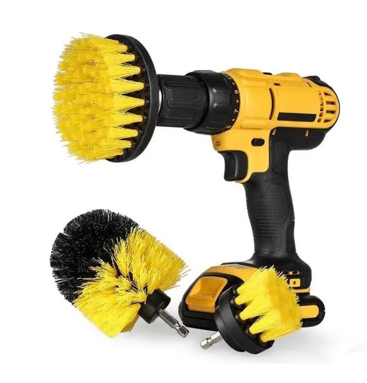 zmart スクラブブラシ 3本セット ラバーブラシ ドリル インパクト ドライバー 浴室 バスルーム 浴槽 流..