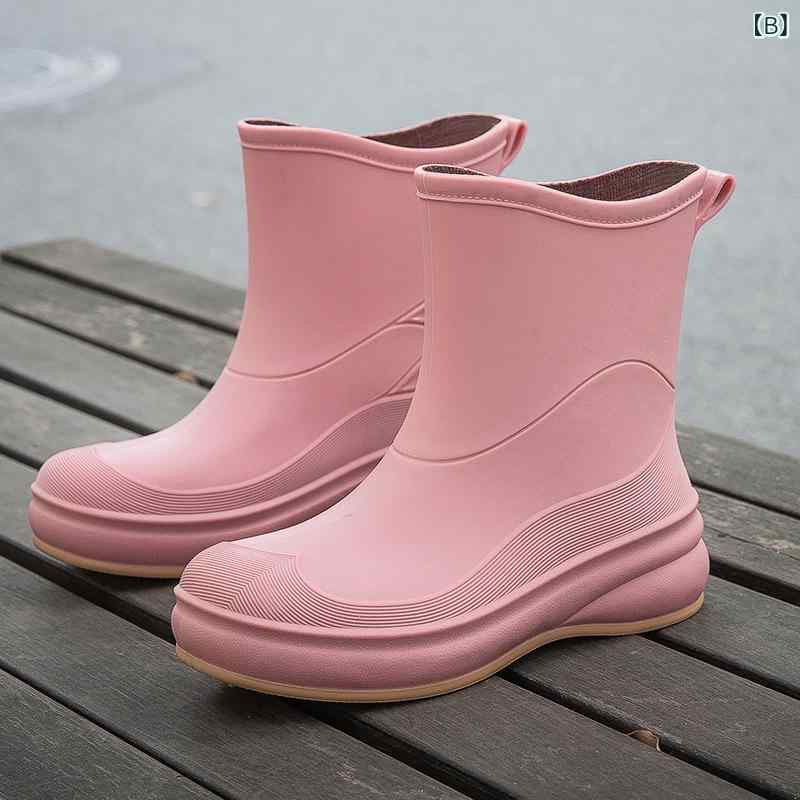 Zapatos de lluvia Ladies Cinturón de agua Resistente al agua Resistente al deslizamiento ligero Facilidad para caminar Zapatos de lluvia personalizados para lavado de coches Suave y suave — vista 2