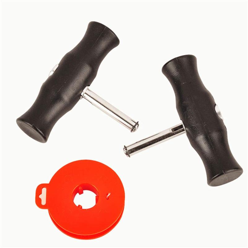 ウィンドウ用ツール 自動車フロントガラス脱着・交換工具 ワイヤーチェーンソー T字持ち手 ガラス取り..