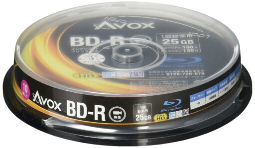 AVOX ブルーレイディスク BD-R 録画用 25G 1-4倍速 10枚 スピンドルケース BR130RAPW10PA parent AVOX ブルーレイディスク BD-R 録画用 25G 1-4倍速 10枚 スピンドルケース BR130RAPW10PA parent