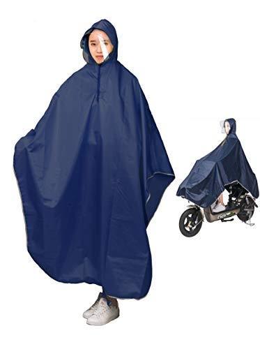 [caffmo] 男女兼用自転車バイク 長いポンチョ レインコート サイクル レインポンチョ 厚手生地 防水 通..