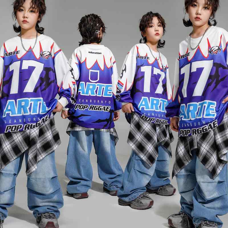 ダンス衣装 キッズ 男の子 女の子 ヒップホップ ストリート セットアップ ゆったり ルーズ おしゃれ かっこいい 発表会 ステージ 演出服 練習着 ドラム演奏 伸縮性 ストレッチ