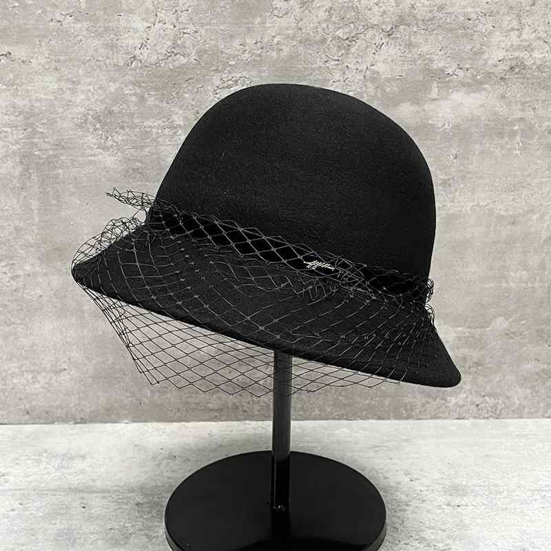 帽子 女性用 クロッシェハット 高級感 エレガント ウール フェルト メッシュ フレンチレトロ 保温 防風 秋冬 カジュアル 上品スタイル シンプル おしゃれ 通勤 お出かけ ファッション小物