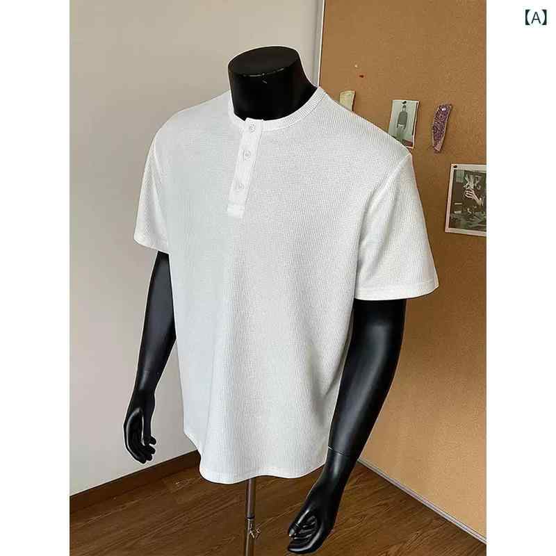 ・カテゴリ: Tシャツ・スタイル: 港風・主な素材: ポリエステル96%以上・柄: 無地・シルエット: ルーズ・ネックライン: クルーネック・袖丈: 半袖・袖型: 通常・性別: メンズ・カラー展開: ホワイト、グレー、ブラック・サイズ展開: M、L、XL、2XL、3XL・重量: 180-250g・加工: ノンアイロン