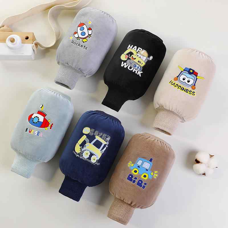 アームカバー キッズ 男の子 女の子 秋冬 かわいい キャラクター 刺繍 リブ袖 防風 防寒 保温 フリース クリスタルベルベット もこもこ 暖かい 通園 通学 外遊び