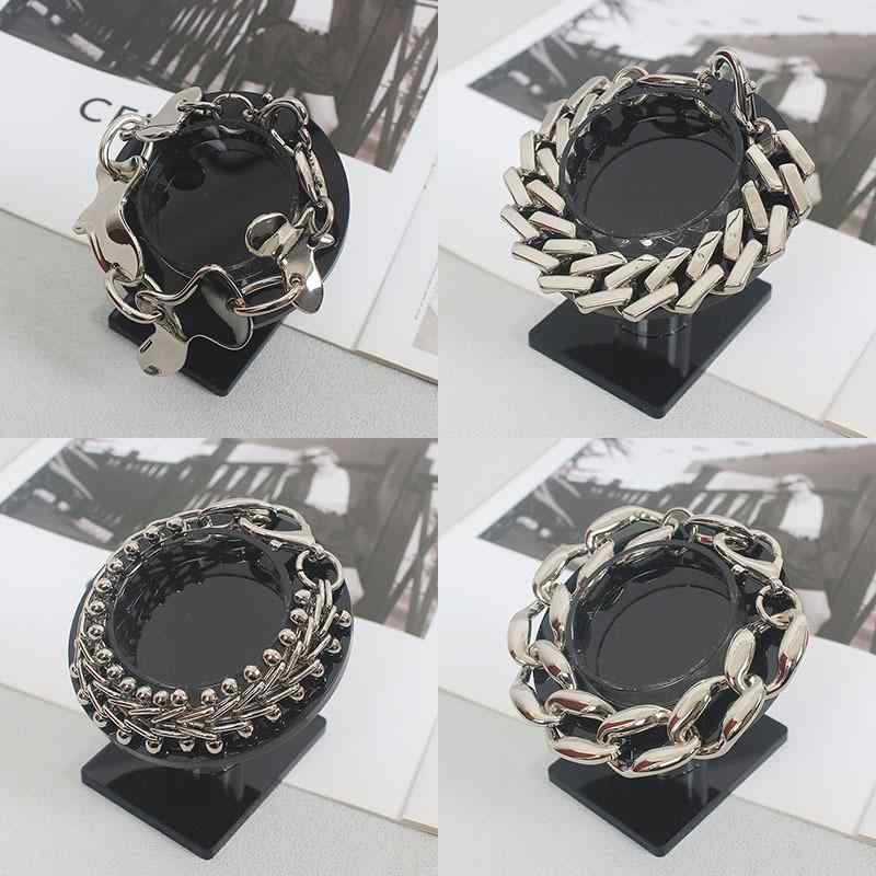 ブレスレット メンズ レディース 欧米風 キューバンリンク チタン鋼 メタル 高級感 レトロ シンプル スタイリッシュ 個性的 シルバー