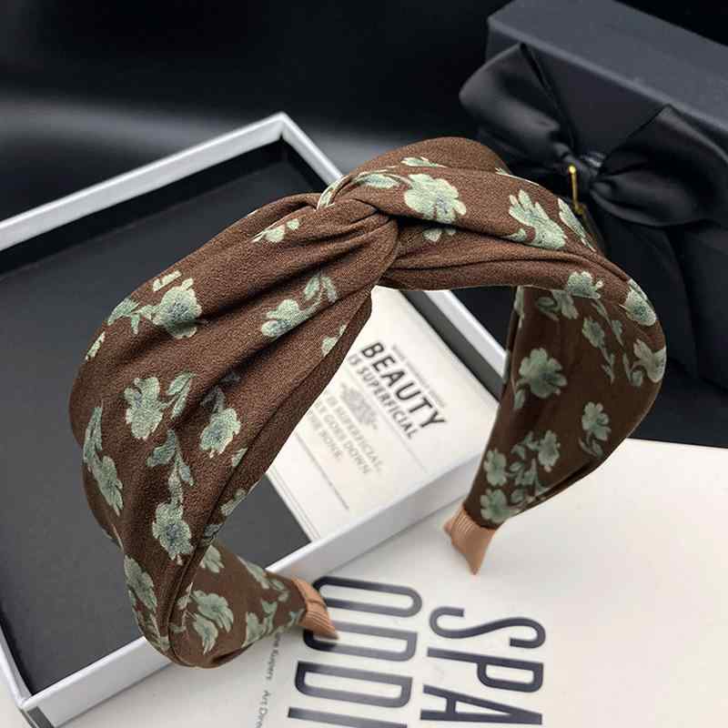ヘアバンド レディース 大人 幅広 布製 エレガント レトロ ブラウン系 おしゃれ カチューシャ 普段使い..